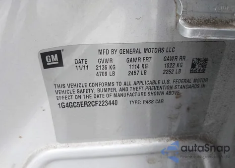 2012 Buick Lacrosse Leather Group из США, поврежденный, VIN 1G4GC5ER2CF223440